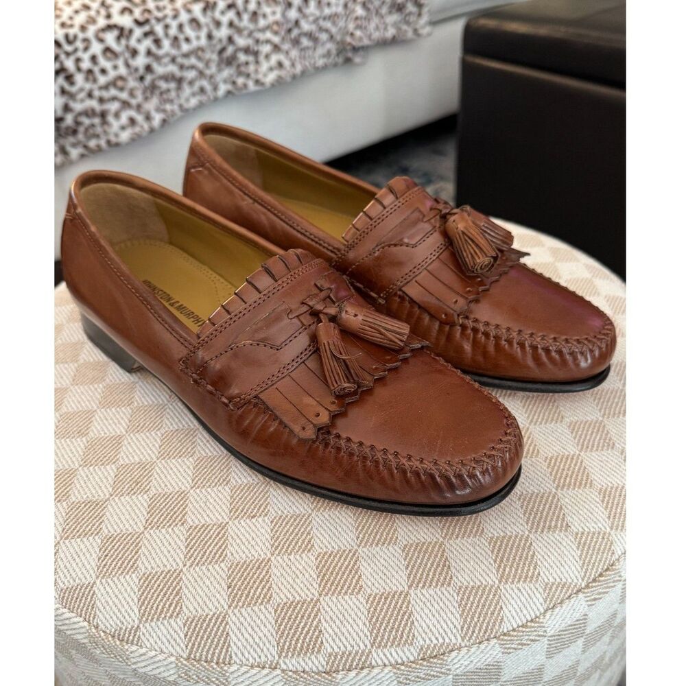 Johnston & Murphy Men’s Brown Leather Kiltie Tassel Loafers Size 8.5